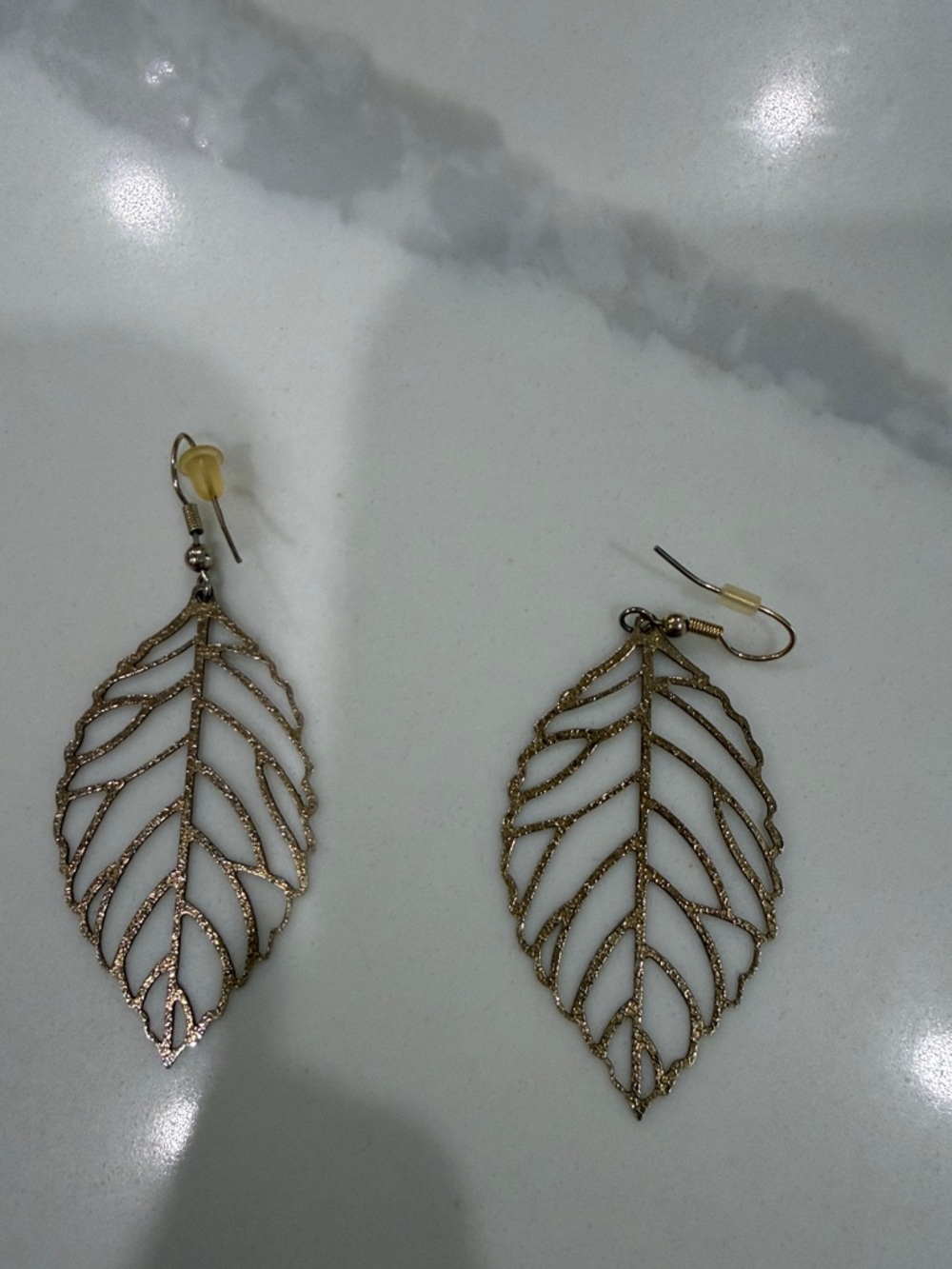 Gold Leaf Filigree Drop Earrings - Women Jewelry